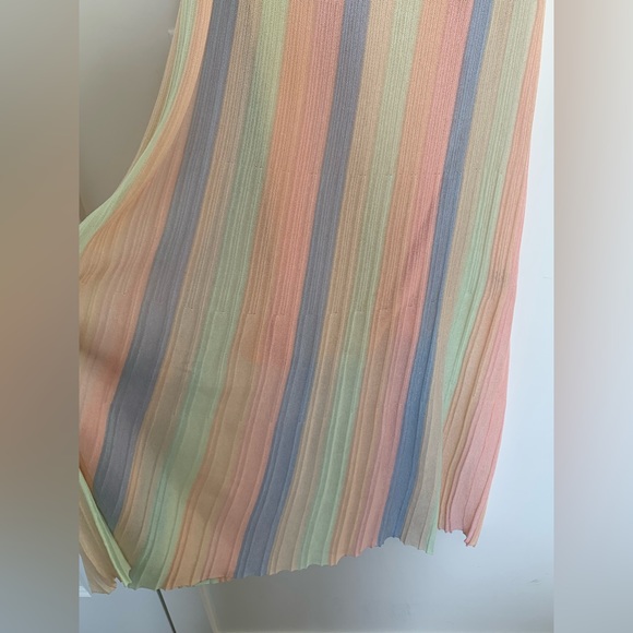 Revolve song of style carousel midi dress tencel lined size small pastel stripes - Picture 5 of 9